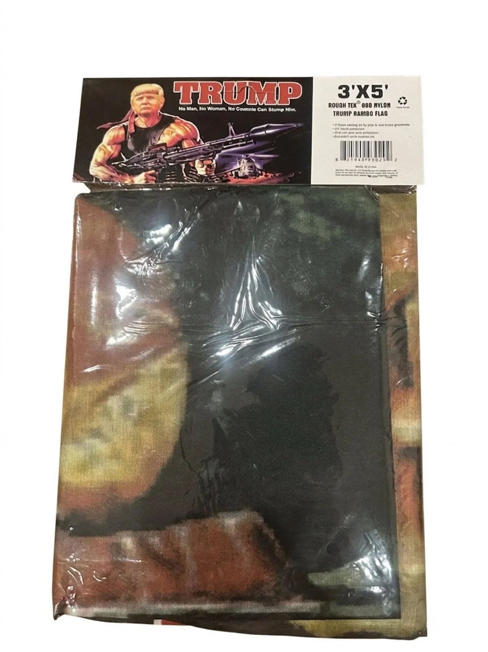 Donald Trump Rambo Flag 3x5 Rough Tex 68D‎ Nylon No Commie Can Stump Him Banner